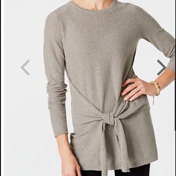 New J Jill PureJill White Long Sleeve Front Tie Pullover Top All Sizes